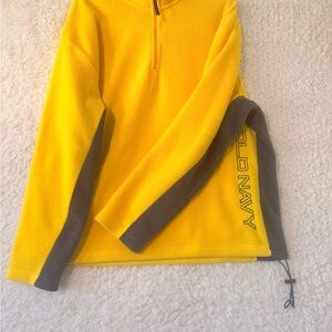 Old Navy Bright Yellow Fleece with Gray Sleeve